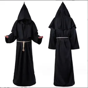 Halloween Cos Costume Ancient Costume Medieval Monk Clothing Monk Robe Wizard Clothing Priest Clothing party Cos Wizard Cloak