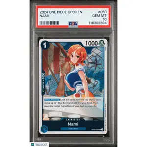 2024 ONE PIECE JAPANESE OP09-EMPERORS IN THE NEW WORLD #050 NAMI PSA 10