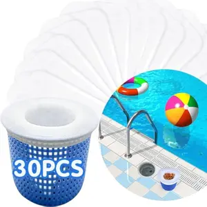 30PCS Pool Skimmer Filter Socks for Above Ground and Inground, Pool Skimmer Basket Nets, Ultra Fine Mesh Screen Socks for Pool Skimmer Basket