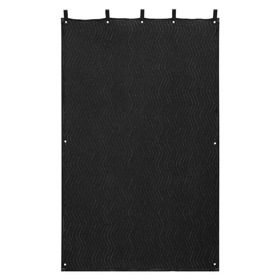 【Summerfinds】 Sound Dampening Blanket with Grommets, 48x80 in Soundproof Curtain, Light Blocker for Window, Door, Music Recording, Black Studio Blanketdealsforyoudays
