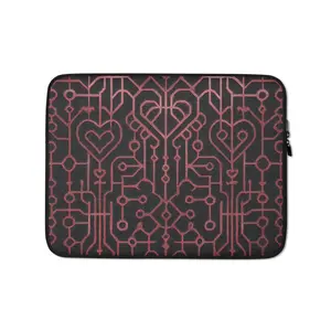 Velvet Circuit Synthetic Passion Valentines Day Laptop Sleeve Modern Tech Romance
