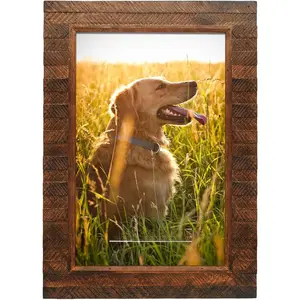 11x17 inch Wooden Poster Picture Frame Rustic Brown,   Plank Design, Photo Frames Wall Mounting Display