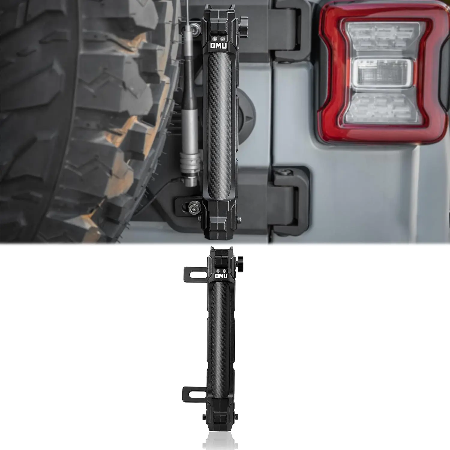 Aluminum Tailgate Flagpole Holder Bracket Set - Metal Tailgate Mount with Flag Support for 2007-2017 Jeep Wrangler JK, 2018-2024 Wrangler JL Car Exterior Accessory