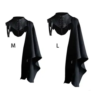 10CF Mens Costume Pirate Cosplay Medieval Shawl Cape Gothic Cloak Cape