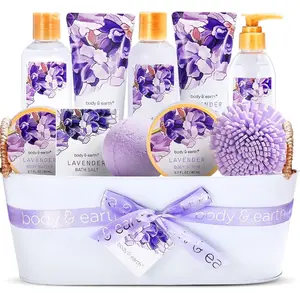 Spa Bath Gift Sets for Women - 11 Pcs Lavender Gift Baskets, Christmas Beauty Birthday Gifts for Her