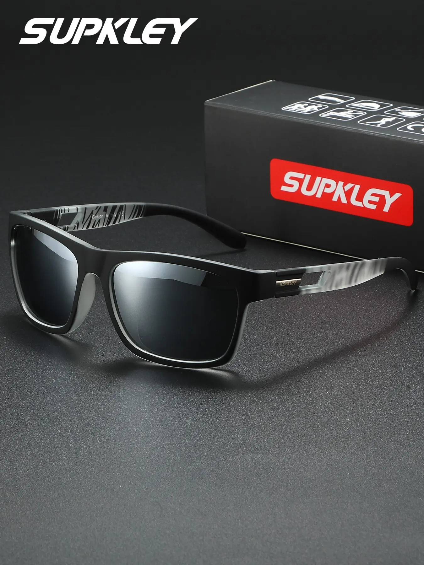 Polarized Square Sunglasses with Plastic Frame for Driving and Travel BARCUR Polarized Square Frame Sunglasses for Men and Women  main image 3