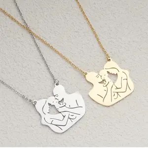 trendy stainless steel jewelry. Mom Dad Baby Pendant Mother's Day