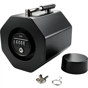 Anti-Theft Trailer Lock 2 5/16", 4-Digit Combination Trailer Hitch Lock with Handle & Keys, Heavy Duty Anti-Theft Steel Coupler Lock for Trailers RV, Boat, Camper