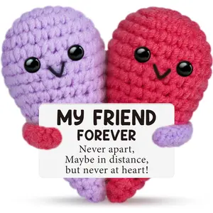 Cute Handmade Crochet Love Gifts for Best Friend, Funny Friendship Knitted Decor, Small Birthday Gift for Bestie BFF