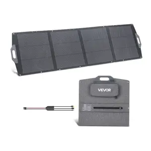 VEVOR 100W Bifacial Solar Panel, 16BB N-Type Foldable Monocrystalline Solar Panel Charger 24 Efficiency, Portable with MC4 Output, USB-A (QC3.0), Type-C DC Ports for Power Stations Camping Hiking