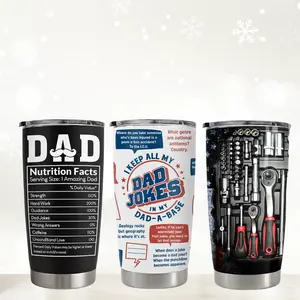 Sandjest Dad Collection 20oz Tumbler with Lid, Stainless Steel Insulated Vacuum Cup, Double Wall Coffee Travel Mug for Christmas Birthday Men Gift