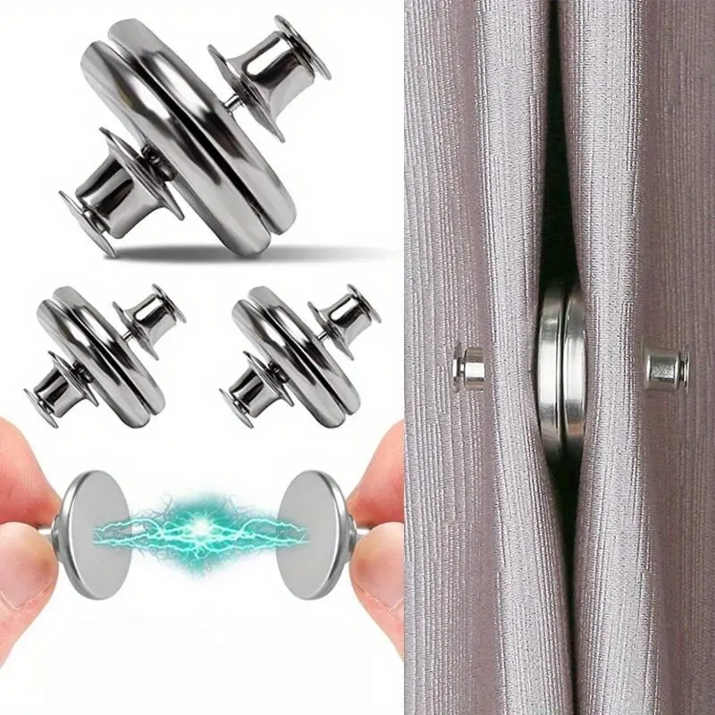 Curtain closure clip - A fixator for window curtains and room drapes, detachable and with blackout function