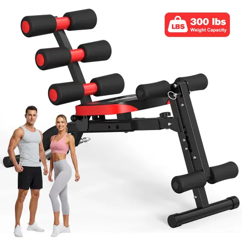 RELIFESPORTS Adjustable Weight Bench for Home Gyms - Unisex, Stable Sturdy Frame, Natural Curve for Better Activation, 4-Level Length Adjustment, 300 lbs Capacity, Compact, Dumbbell Ready, Deep Range Motion Support, Heavy Resistance Design,outdoorfun