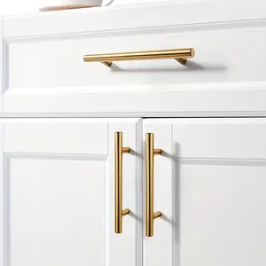 20-Pack Gold Stainless Steel Cabinet Handles - 5.9 Inch Brushed Arched Handles, Suitable for Kitchen Drawers, Includes Screws, Door Hardware