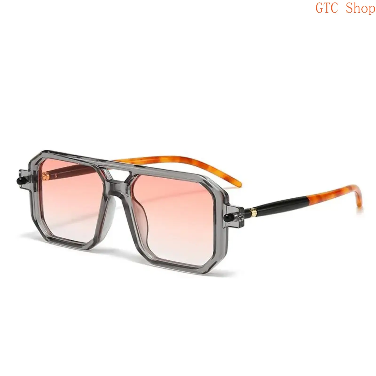Women's 2026 New Large Square Frame Sports Sunglasses - c2,c4,c7,c8,c3,c6,c9,c10, Retro Double Bridge Retro Look Eyewear, Premium Lightweight Durable Frame, Euro-American Classic Design, Oversized Sun Shades for Daily Street Shots, Casual Outdoor Use