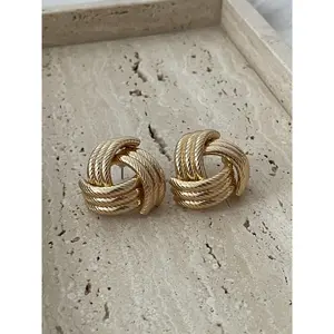 Sarafina Jewelry's Lady J Studs | 30 mm | 14k Gold Over Sterling Silver