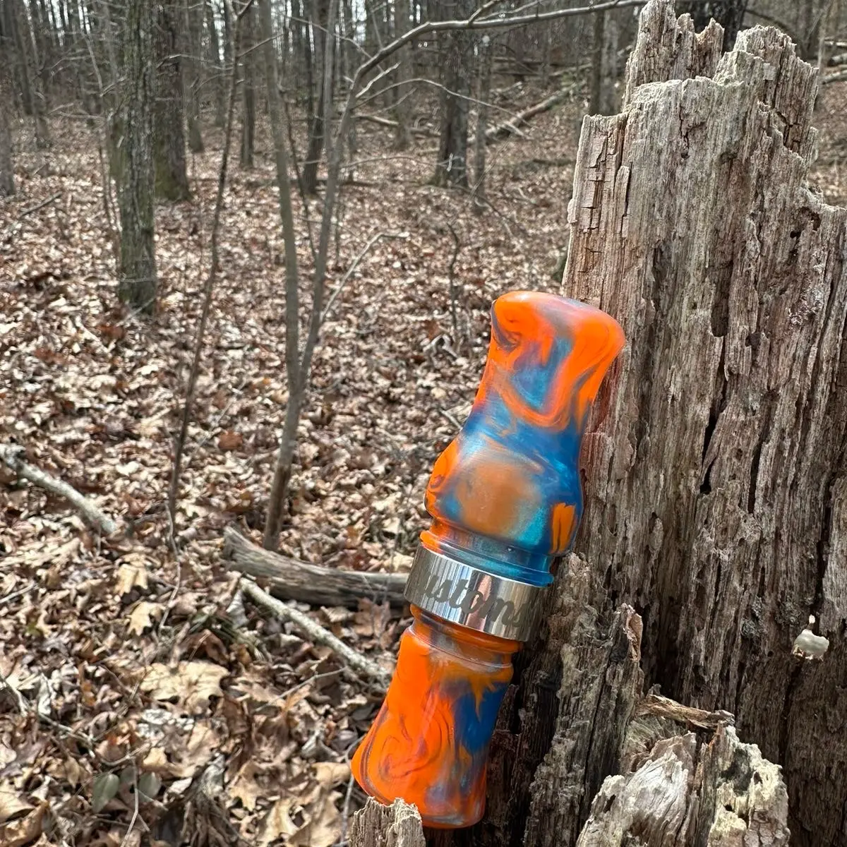 Custom Orange and blue  duck call