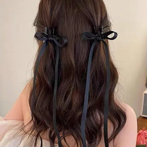 2pcs Elegant Bow Decor Hair Claws Set for Women, Fashion All-match Hair Accessories, Cute Lovely Hairwear for Daily Used, Super Cute Clips, Pretty Bow, Bowknot, Hairclips