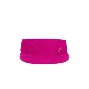 Ruslan Baginskiy Monogram-embellished Straw Visor Hat in Pink