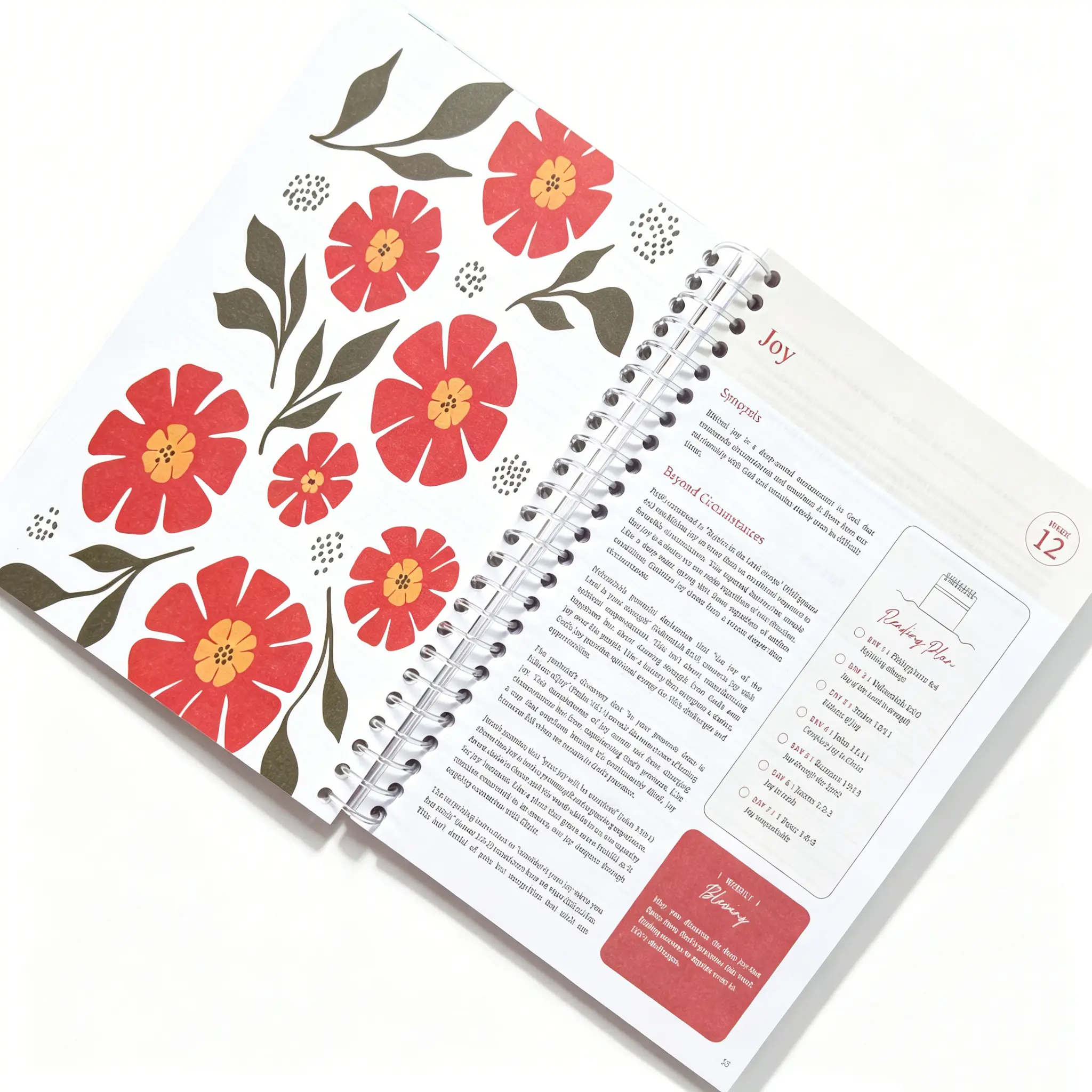 Floral Artwork Spiral Bound Bible Reading Plan Journal - 52-Week Scripture Journey Notebook, Christian Devotional Organizer for Daily Bible Study, Faith Reflection, Ideal for Women, Religious Gifts, Office Stationery, Floral Artwork Notebooks a5 vintage
