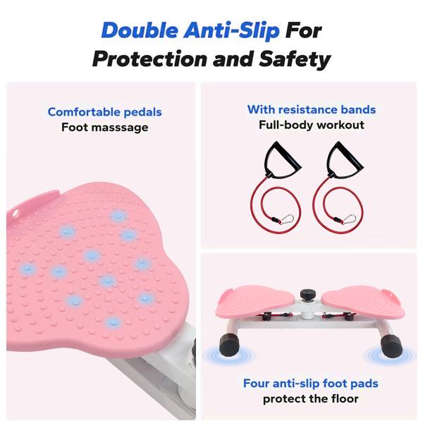 Ranbro Waist Twist Machine Toned Abs Waist Twister Can Stand with Feet Apart Double Non-slip No Noise Use Exercise Equipment Abdominal Roller Workout