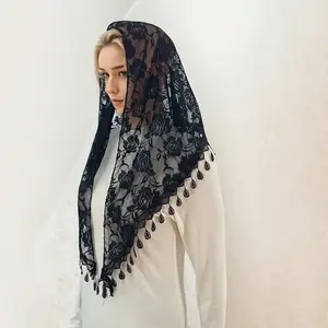 Handmade New Lace Headscarf Triangle Scarf Hollow Silk Scarf Triangle Scarf