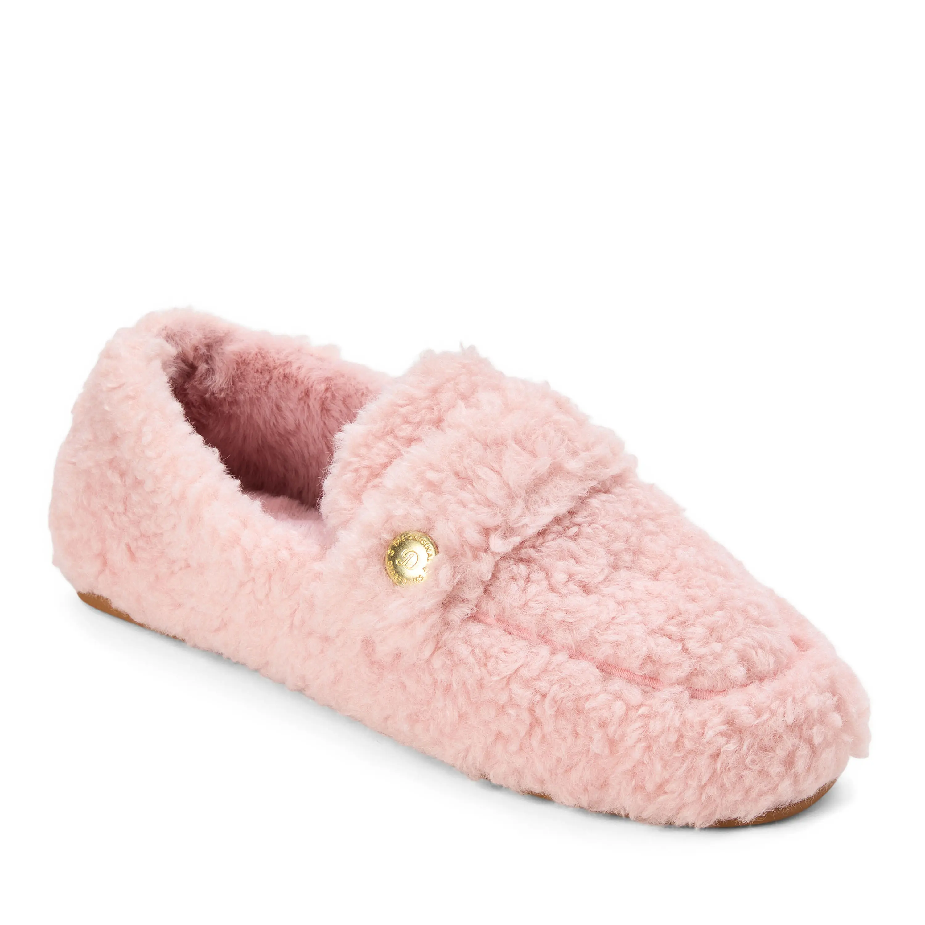 Dearfoams Women's Madeline Teddy Loafer Slipper, Plush Cushioned Shoe with a Durable Indoor-Outdoor Sole