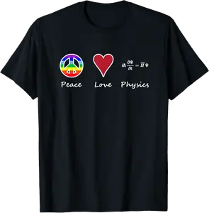 Peace Love Physics Schrödinger's Equation Quantum Physics T-Shirt - Luismrid Shop 61B08XGBCS24