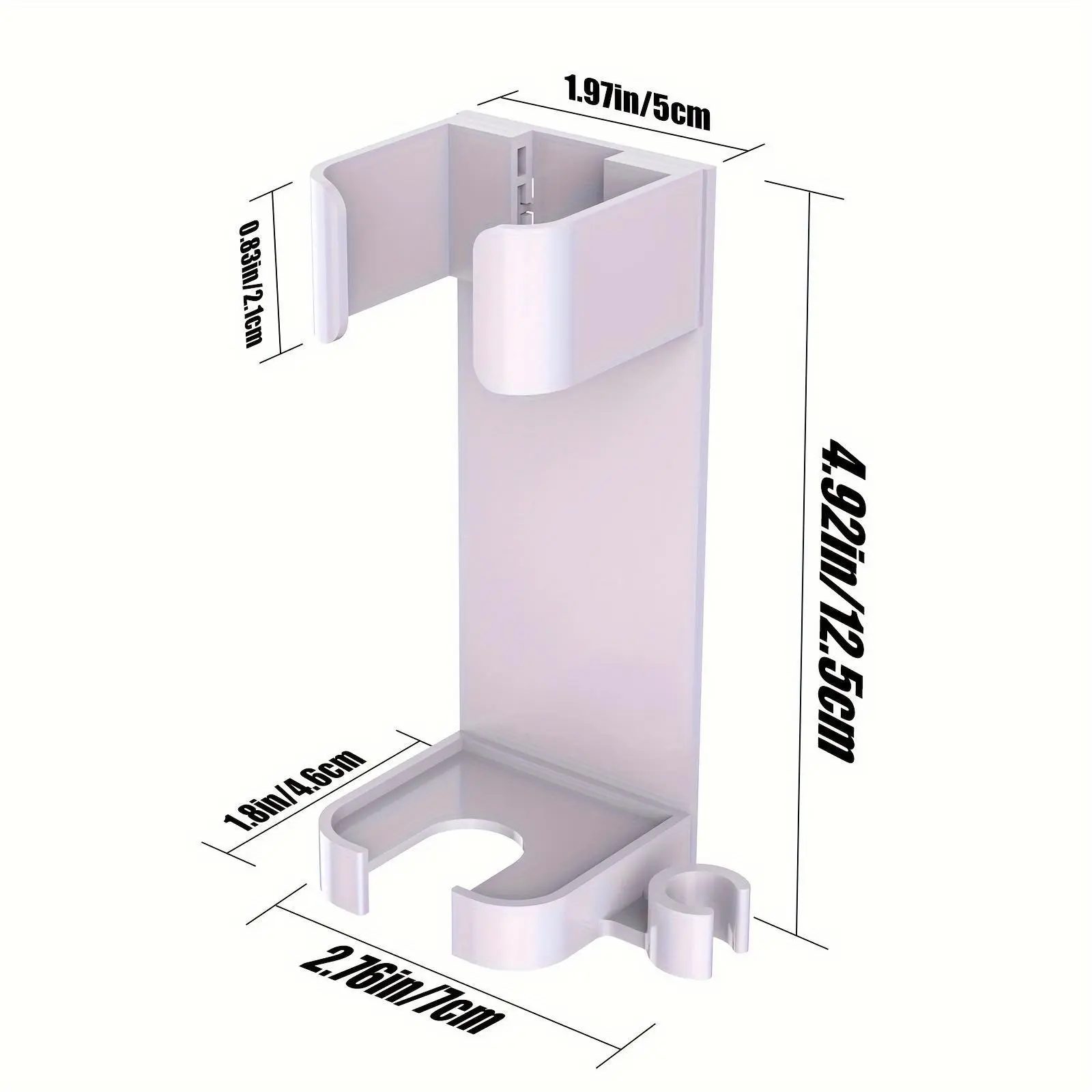 Wall-Mounted Bathroom Organizer Rack, Plastic Hanging Shelf, Multifunctional Holder for Bathroom Storage, with No Metal Pipes, for Curling Iron, Hair Dryer, Electric Toothbrush, Bathroom Storage