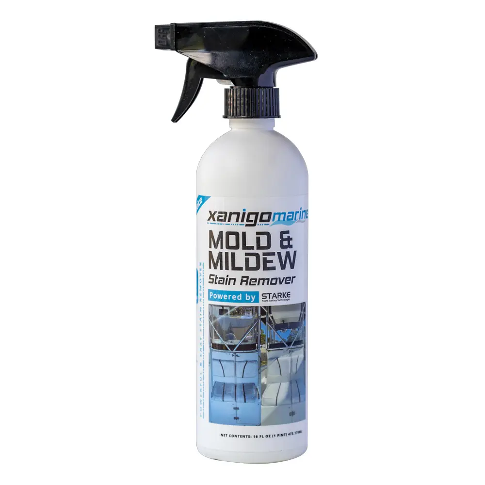 212 MAIN Xanigo Marine 16oz Mold & Mildew Stain Remover - Vinyl-Safe Cleaning Spray, Stain Treater, Mold Killer with Spray Application, Brush & Cloth for Household Pet Odor Removal