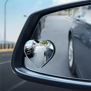 Car Heart & Cross Shaped Blind Spot Mirror Stickers , Car Side Mirror ，For Heart Blind Spot Mirror Shaped Vehicle Side Blindspot Stick-on Car Convex Rearview Set With Wide Angle, Universal Paste Type Side Mirror,  Car Exterior Accessories