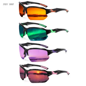 FHSY SHOP Sport Wrap Sunglasses  Cycling Running Baseball Fashionable Pink Accent Shield Glasses with Anti Glare Polarized Lens Breathable Lightweight Frame  Hiking Riding and Summer Training LED Light Blocking Stickers for