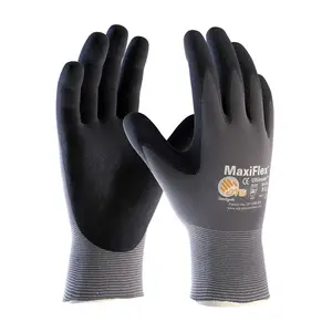 PIP G-Tek 34-874 Large Ultimate Nylon Nitrile Coated Work Gloves Black Seamless Knit