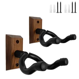 Guitar Wall Mount 2 Counts, Ash Hardwood Guitar Hanger, U-Shaped Guitar Wall Hanger Mount, Guitar Holder Hook Stand Wall for Acoustic, Electric Guitar, Banjo, Bass, for Guitar Player Men Boy, Guitar Stand Rack