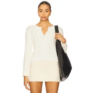 Frankies Bikinis Marley Cable Knit Cardigan in Honeymoon