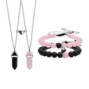 4pcs Couple Friendship Bracelets | Rising Magnetic Sun Moon Design, 4PCS Synthetic Jade Stone Beaded Set, Meaningful Matching Style for Partners, Besties & Long Distance Bonds touchscreen