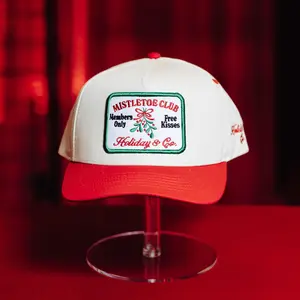 Mistletoe Club Snapback Hat - Vintage-Inspired Premium Embroidery Structured Fit Holiday Spirit Accessory