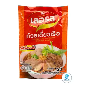 Lerros Instant Thai Boat Noodle, Dried Rice Noodle (4.2 oz) ก๋วยเตี๋ยวเรือกึ่งสำเร็จรูปเลอรส เส้นเล็กอบแห้ง