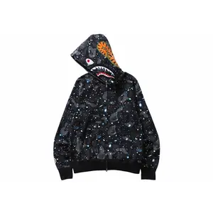 BAPE Space Camo Shark WGM Full-Zip Hoodie Black (men) by StockX