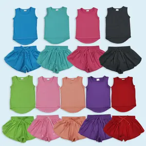 Girls solid color summer active wear yoga dress quick dry dress