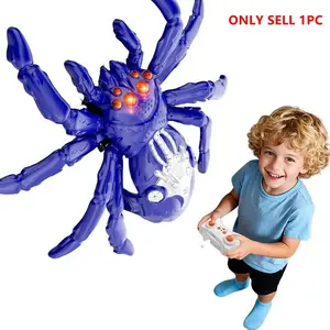 Remote Control Climbing Spider Toy, Wall/ceiling Climb, Flashing LED Eyes, Robot Actions, Rechargeable, Safe Non-Toxic, 3+ Years, Birthday Gift