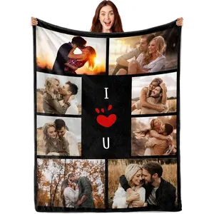 Funny DIY Custom Blanket Customize Photos Blanket Personalized Blankets with Picture Text Customized Christmas Valentines Day Birthday Gifts for Couple Boyfriend Girlfriend Him Her Men Women Dad Mom