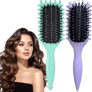 Jump Curl Styling Massage Comb, Household Large Wave Boar Bristle Hair Brush, Curling Brush, Anti-Static Frizz Control, Unisex Party Date Hairstyle Essential, Hair Styling Combs