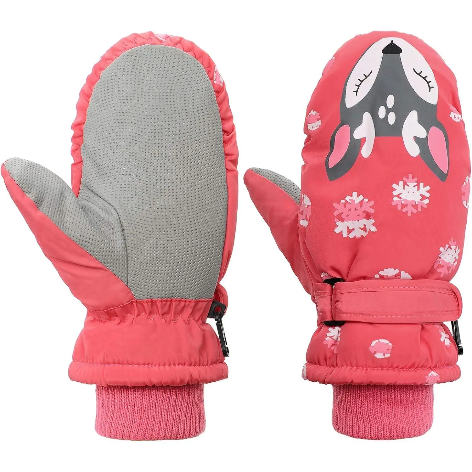 Kids' Snow Mittens for Toddlers, Boys & Girls - Waterproof Acrylic Shell with Warm Fleece Lining & Adjustable Velcro for Skiing, S, Polyester, Adjustable Fit, 5-10 Years, Active Children