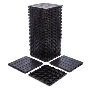 76-Pack 11.42"x11.42" Plastic Interlocking Deck Tiles - 68.80 Sq.Ft Outdoor Plastic Flooring Super Durable & Waterproof All-Weather Indoor/Outdoor Use