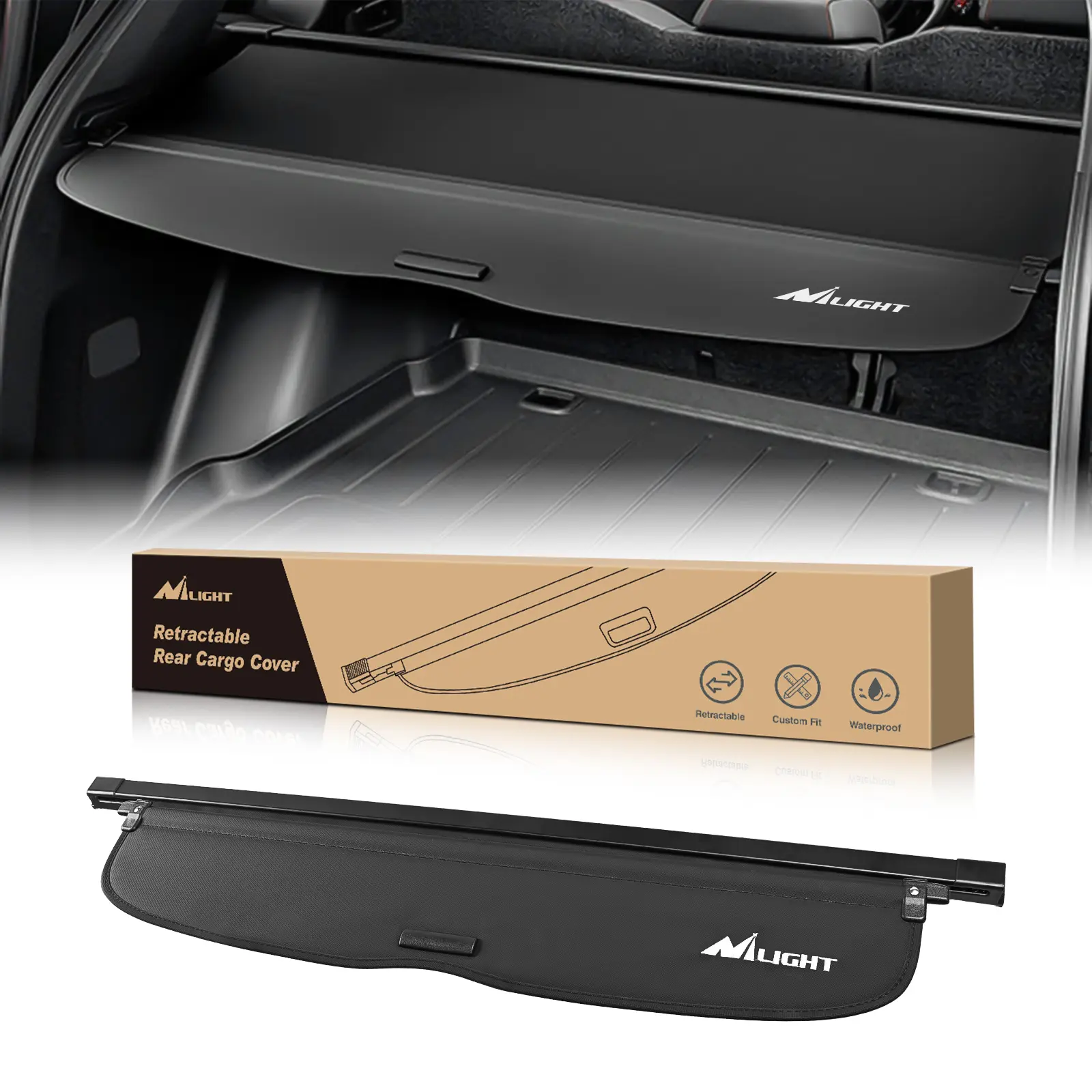 Nilight Trunk Cargo Cover for Honda CRV Accessories 2023 2024, Retractable Trunk Cargo Cover Security Shade Cargo Cover, 1-Pack