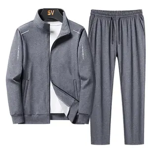 Men's 6XL-8XL Large Size Autumn Winter Fashion Tracksuit Set (Sweatshirt & Sweatpants)