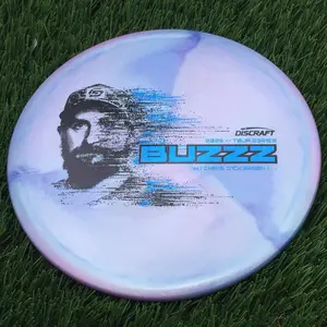 Discraft Special Blend Titanium Metallic Big Z Pearl Buzzz with 2026 Chris Dickerson Tour Series Stamp - 175.1g - Purple Swirls On Pink Purple