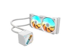 GIGABYTE GAMING 240 ICE liquid CPU Cooler, 240mm Radiator with 2x 120mm low noise ARGB Fans, compatible with Intel LGA 1851, 1700, 115X, 1200, and AMD AM5, AM4 (GIGABYTE GAMING 240 ICE)