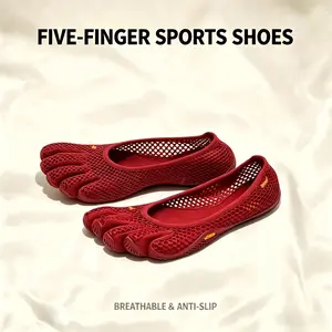 Women's Five Finger Shoes Indoor Fitness Running Yoga Pilates Dance Soft Bottom Non‑Slip Quick‑Dry Breathable Mesh Shoes Home Workout Anti-slip Barefoot Style Outdoor Daily Wear